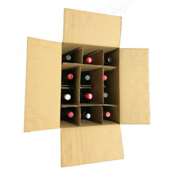 12 Wine Bottle Strong Cardboard Box with Inserts Bundle 5 Boxes + Insert 5, 10, 15